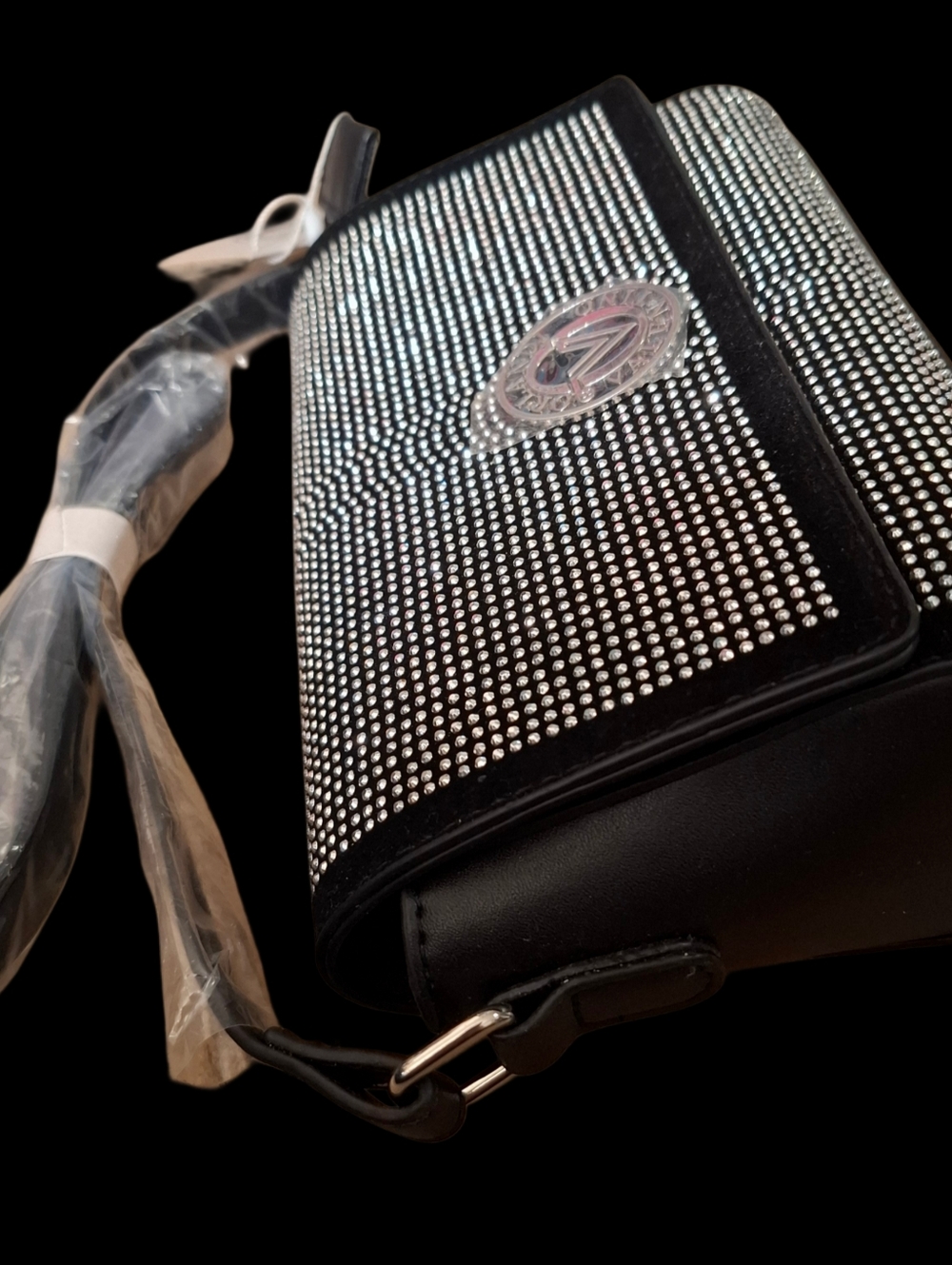 Valentino Orlandi Black Crystal-Embellished Shoulder Bag - Picture 3 of 4